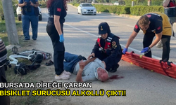 Bursa'da direğe çarpan bisiklet sürücüsü alkollü çıktı!