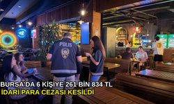 Bursa’da 6 kişiye 261 bin 834 TL idari para cezası kesildi