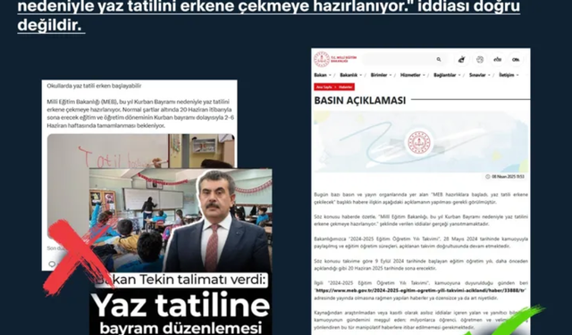 MEB : Yaz tatili erkene çekilmedi!