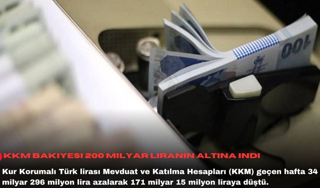 KKM bakiyesi 200 milyar liranın altına indi