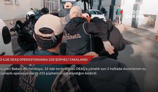 33 ilde DEAŞ operasyonunda 233 şüpheli yakalandı