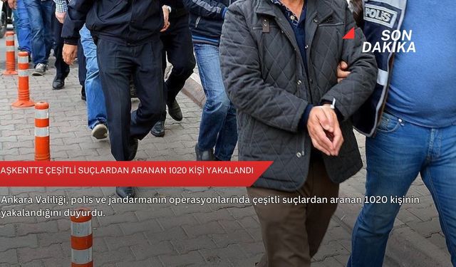 Başkentte çeşitli suçlardan aranan 1020 kişi yakalandı