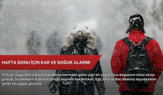 Hafta sonu için kar ve soğuk alarmı