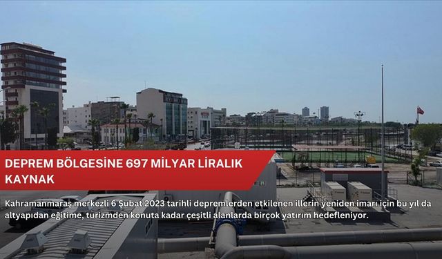 Deprem bölgesine 697 milyar liralık kaynak