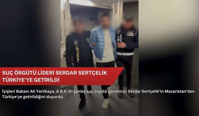 Suç örgütü lideri Serdar Sertçelik Türkiye'ye getirildi