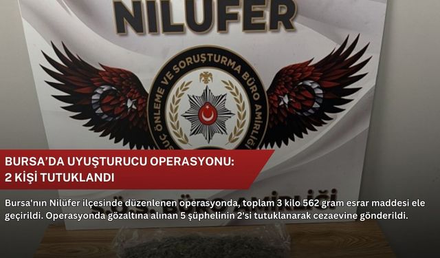 Bursa’da uyuşturucu operasyonu: 2 kişi tutuklandı