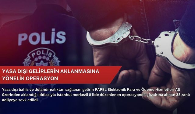 Yasa dışı gelirlerin aklanmasına yönelik operasyon
