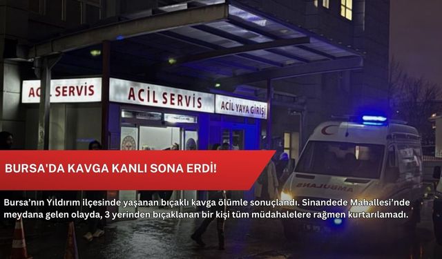 Bursa'da kavga kanlı sona erdi!