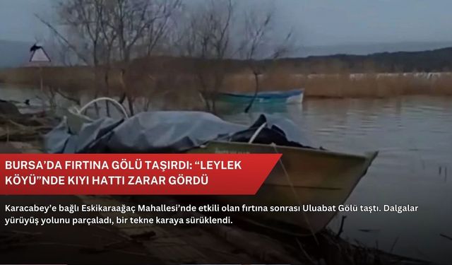 Bursa’da fırtına gölü taşırdı: “Leylek Köyü”nde kıyı hattı zarar gördü