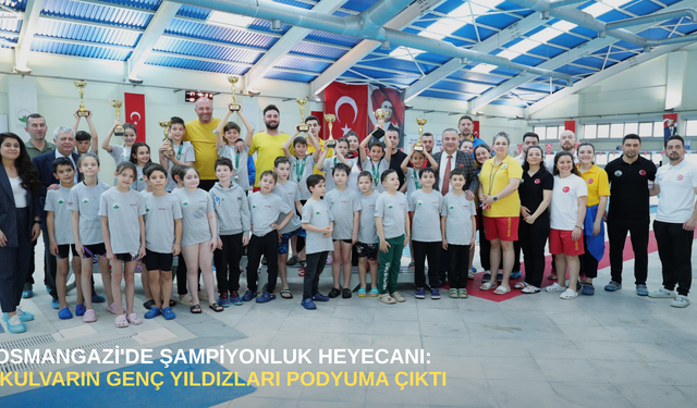 Osmangazi'de şampiyonluk heyecanı: kulvarın genç yıldızları podyuma çıktı