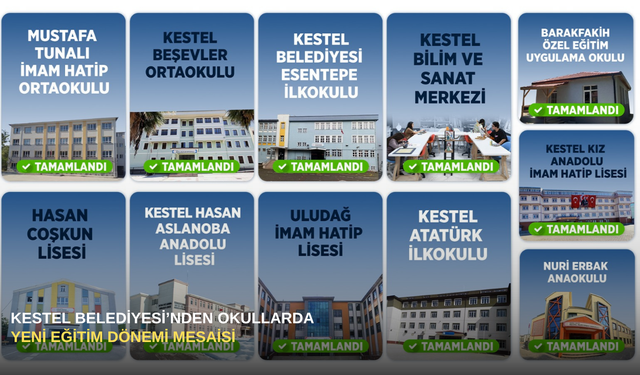 Kestel Belediyesi’nden Okullarda Yeni Eğitim Dönemi Mesaisi