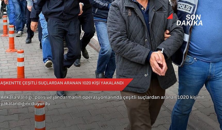 Başkentte çeşitli suçlardan aranan 1020 kişi yakalandı