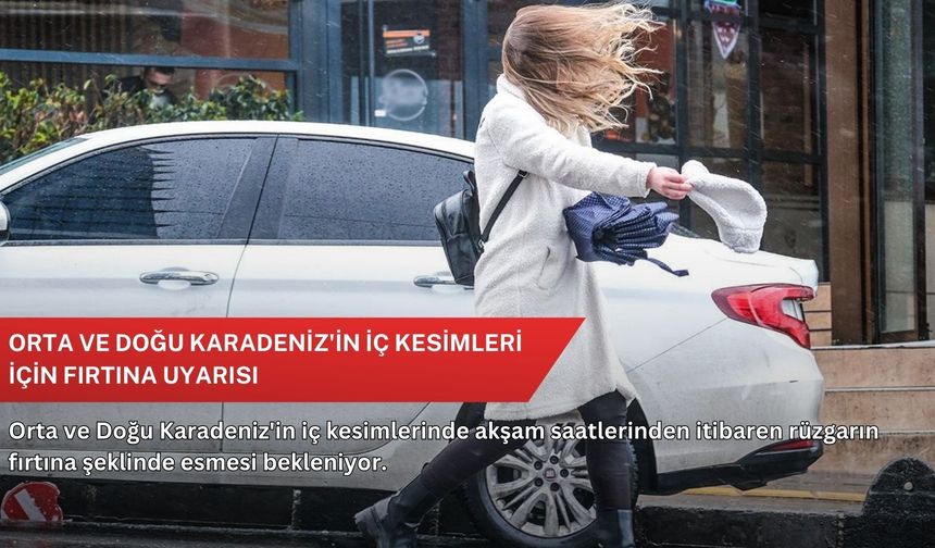 Orta ve Doğu Karadeniz'in iç kesimleri için fırtına uyarısı