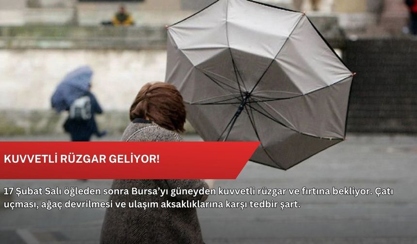 Kuvvetli rüzgar geliyor!