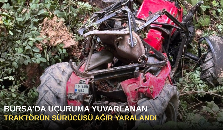 Bursa'da Uçuruma Yuvarlanan Traktörün Sürücüsü Ağır Yaralandı
