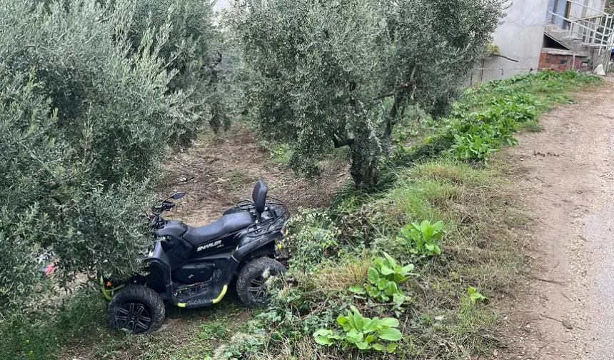 Bursa’da ATV tarlaya uçtu! Kaza anı kameraya yansıdı